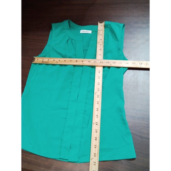 Women's Calvin Klein Sleeveless Green Shirt Size Xs‎ - Picture 15 of 16